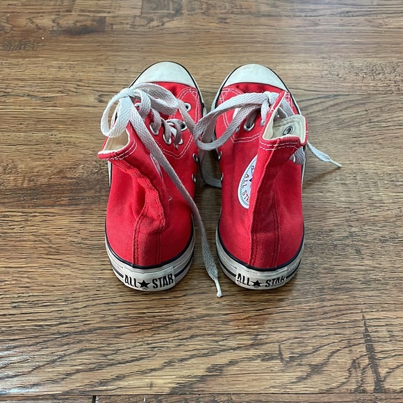 Red Chuck Taylor Converse All Stars High Tops - Picture 3 of 6